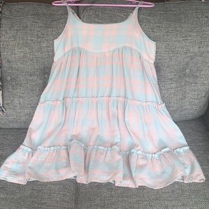 Entro, Spaghetti strap, pink and blue, mini dress